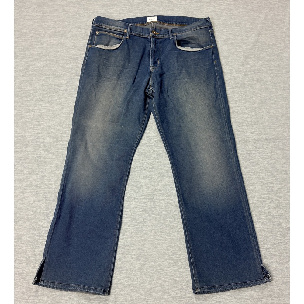 Hudson Clifton Bootcut Jeans Mens 38 Blue Faded Denim Side Slit Hem Inseam 30